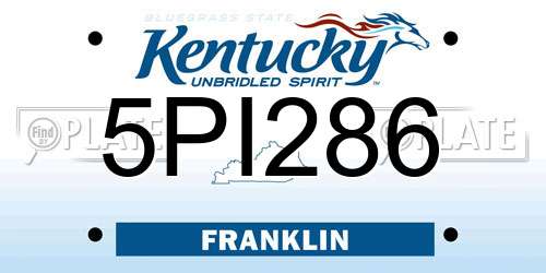 5PI286 Kentucky License Plate
