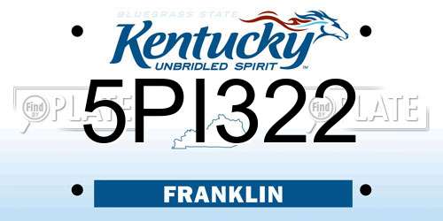5PI322 Kentucky License Plate
