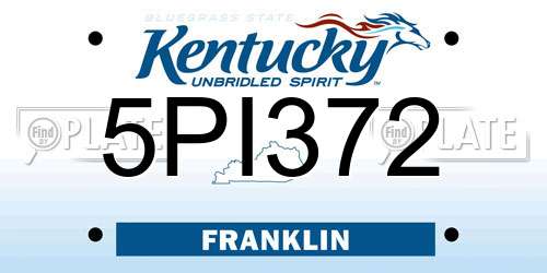 5PI372 Kentucky License Plate