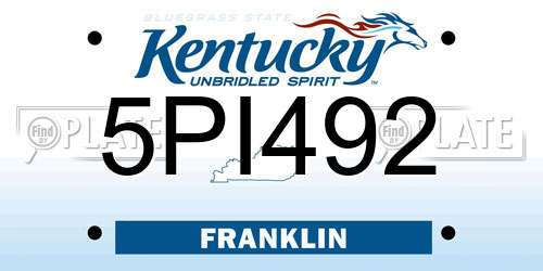 5PI492 Kentucky License Plate
