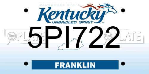 5PI722 Kentucky License Plate