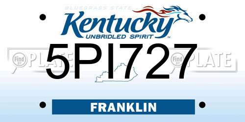 5PI727 Kentucky License Plate