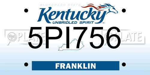 5PI756 Kentucky License Plate