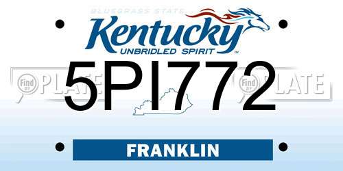 5PI772 Kentucky License Plate