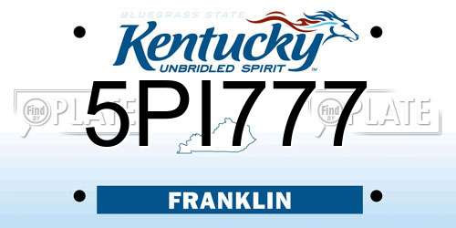 5PI777 Kentucky License Plate