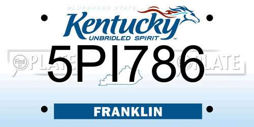 5PI786 Kentucky License Plate