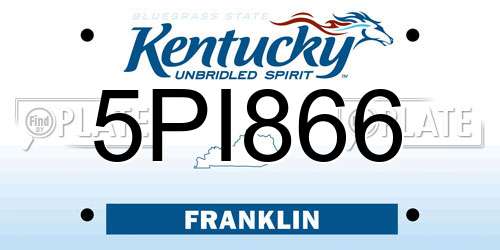 5PI866 Kentucky License Plate