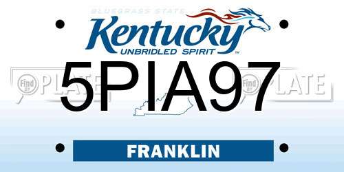 5PIA97 Kentucky License Plate