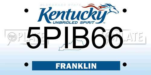 5PIB66 Kentucky License Plate