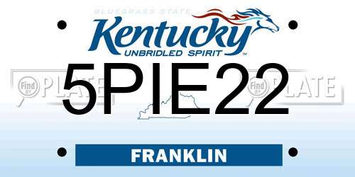 5PIE22 Kentucky License Plate
