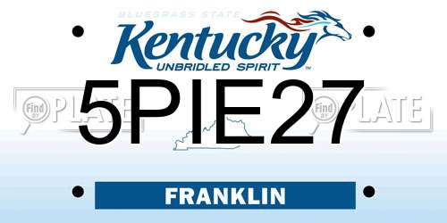 5PIE27 Kentucky License Plate