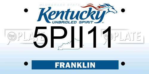 5PII11 Kentucky License Plate