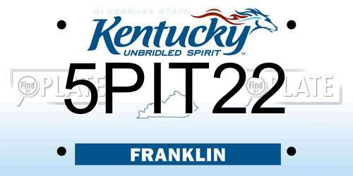 5PIT22 Kentucky License Plate