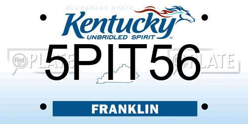 5PIT56 Kentucky License Plate