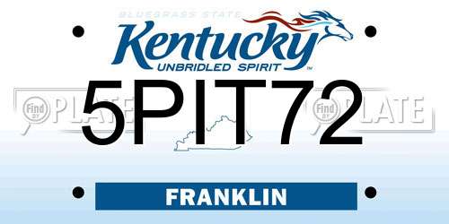 5PIT72 Kentucky License Plate