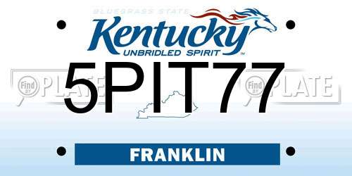 5PIT77 Kentucky License Plate