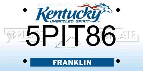 5PIT86 Kentucky License Plate