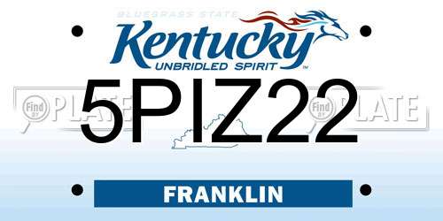 5PIZ22 Kentucky License Plate