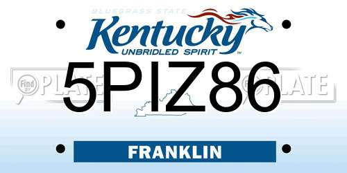 5PIZ86 Kentucky License Plate