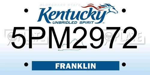 5PM2972 Kentucky License Plate