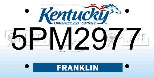 5PM2977 Kentucky License Plate