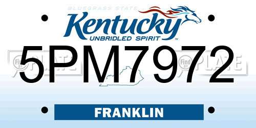 5PM7972 Kentucky License Plate
