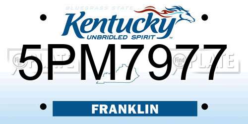 5PM7977 Kentucky License Plate