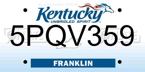 5PQV359 Kentucky License Plate