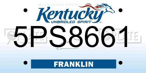5PS8661 Kentucky License Plate