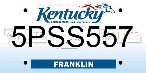 5PSS557 Kentucky License Plate