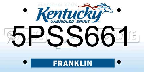 5PSS661 Kentucky License Plate