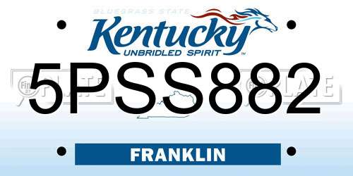 5PSS882 Kentucky License Plate