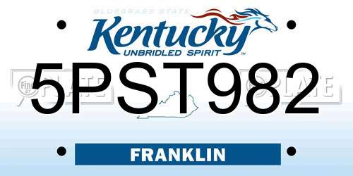 5PST982 Kentucky License Plate