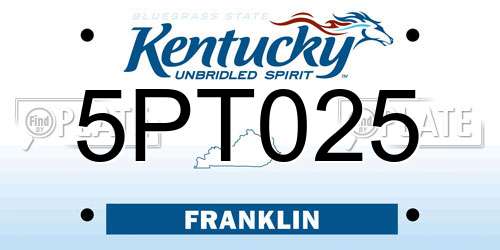 5PT025 Kentucky License Plate