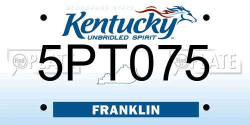 5PT075 Kentucky License Plate