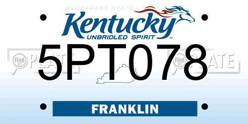 5PT078 Kentucky License Plate