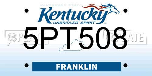 5PT508 Kentucky License Plate