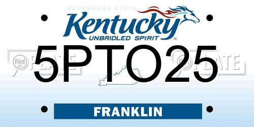 5PTO25 Kentucky License Plate