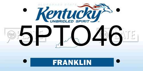 5PTO46 Kentucky License Plate