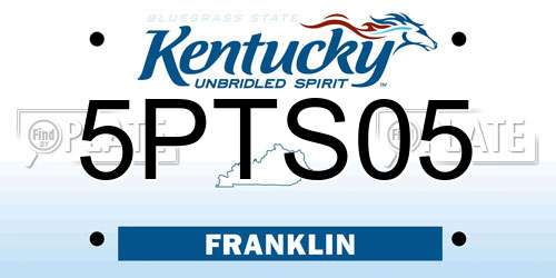 5PTS05 Kentucky License Plate