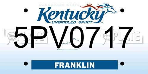5PV0717 Kentucky License Plate