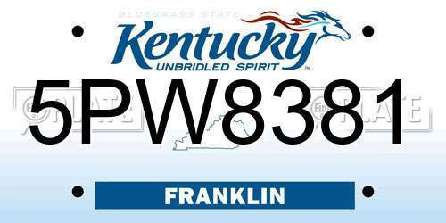 5PW8381 Kentucky License Plate