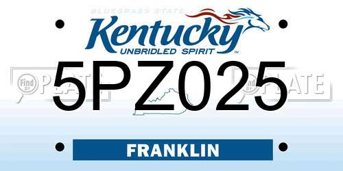 5PZ025 Kentucky License Plate