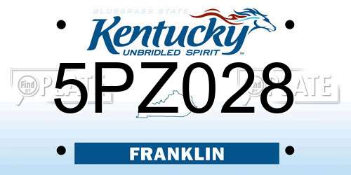 5PZ028 Kentucky License Plate
