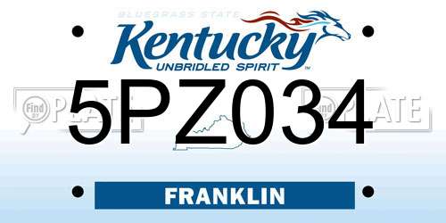 5PZ034 Kentucky License Plate