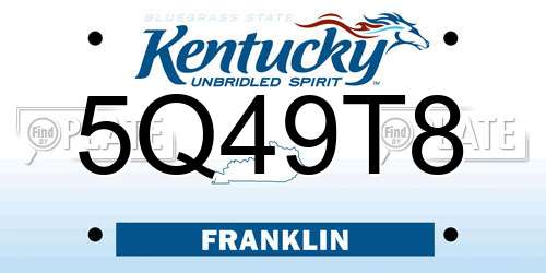 5Q49T8 Kentucky License Plate