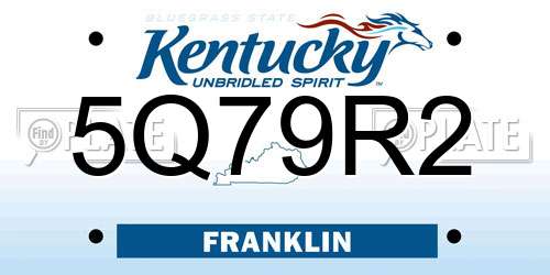 5Q79R2 Kentucky License Plate