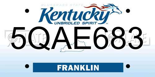 5QAE683 Kentucky License Plate
