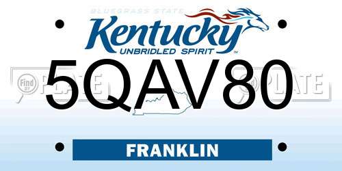 5QAV80 Kentucky License Plate
