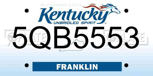 5QB5553 Kentucky License Plate